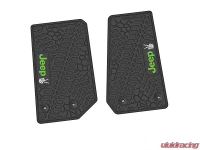 2 Pieces Black w/ Lime "JEEP" w/ White "Peace" Insert Tire Tread/Scorched Earth Scene w/ JEEP Peace Sign Insert Jeep Wrangler JK 2 Door 2014-2018 - NGTT04053995