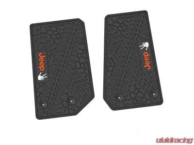 2 Pieces Black w/ Orange "JEEP" w/ White "Wave" Insert Tire Tread/Scorched Earth Scene w/ JEEP Wave w/o Wheel Insert Jeep Wrangler JK 2 Door 2014-2018 - NGTT04066990