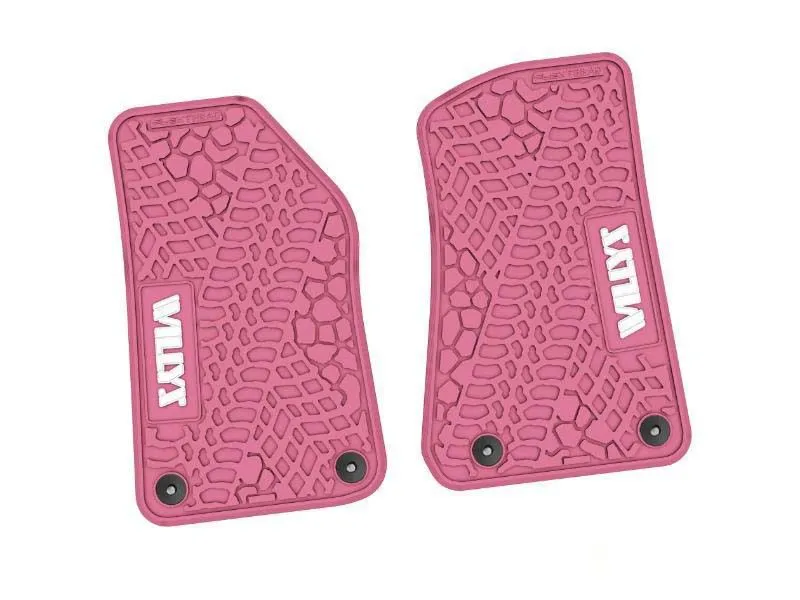 2 Pieces Pink w/ White Insert Tire Tread/Scorched Earth Scene w/ Willys Insert Jeep Wrangler JL 2 Door | Gladiator 2018-2024 - NGTT06015648