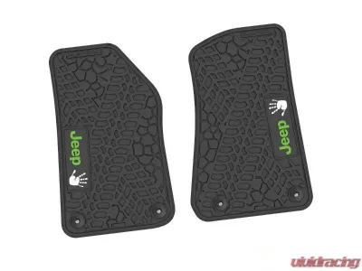 2 Pieces Black w/ Lime "JEEP" w/ White "Wave" Insert Tire Tread/Scorched Earth Scene w/ JEEP Wave Insert Jeep Wrangler JL 2 Door | Gladiator 2018-2024 - NGTT06052995