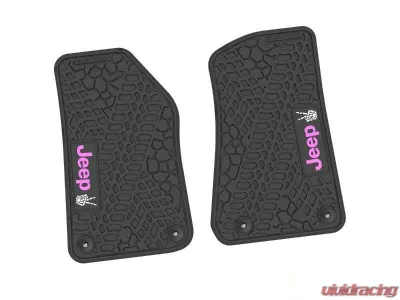 2 Pieces Black w/ Pink "JEEP" w/ White "Peace" Insert Tire Tread/Scorched Earth Scene w/ JEEP Peace Sign Insert Jeep Wrangler JL 2 Door | Gladiator 2018-2024 - NGTT06053989