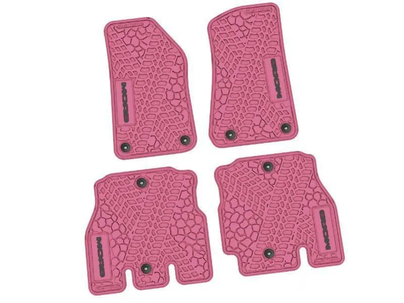 4 Pieces Pink w/ Black Insert Tire Tread/Scorched Earth Scene w/ MOAB Insert Jeep Wrangler JLU 4 Door 2018-2024 - NGTT07023600