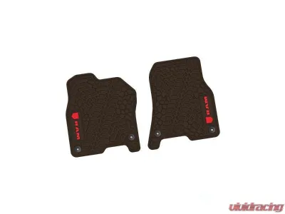 2 Pieces Brown w/ Red Insert Tire Tread/Scorched Earth Scene w/ RAM Head & Text Logo Insert Ram 1500 2019-2024 - NGTT16010777