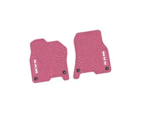 2 Pieces Pink w/ White Insert Tire Tread/Scorched Earth Scene w/ RAM Logo & Text Insert Ram 1500 2019-2024