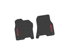 2 Pieces Black w/ Red Insert Tire Tread/Scorched Earth Scene w/ RAM Logo & Text Insert Ram 1500 2019-2024
