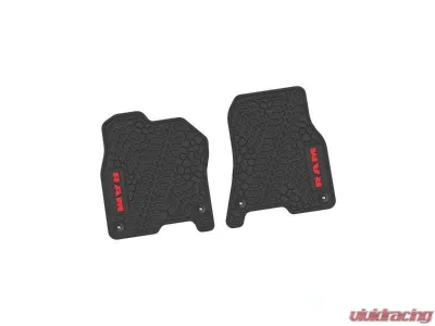 2 Pieces Black w/ Red Insert Tire Tread/Scorched Earth Scene w/ RAM Logo & Text Insert Ram 1500 2019-2024 - NGTT16016977