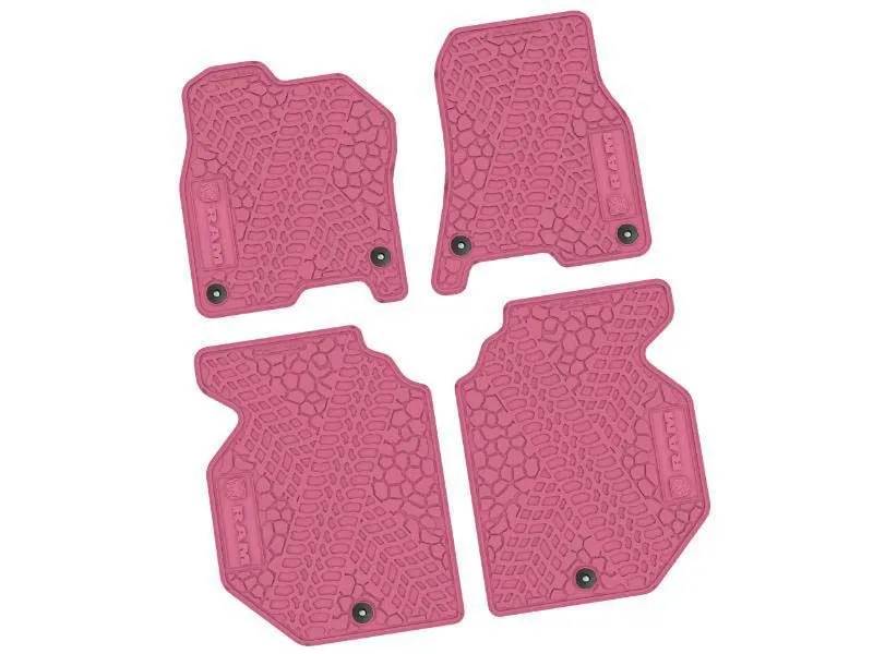 4 Pieces Pink Tire Tread/Scorched Earth Scene w/ RAM Logo & Text Insert Ram 1500 Crew Cab 2019-2024 - NGTT17010074