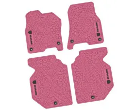4 Pieces Pink w/ Black Insert Tire Tread/Scorched Earth Scene w/ RAM Head & Text Logo Insert Ram 1500 Crew Cab 2019-2024