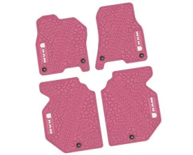 4 Pieces Pink w/ White Insert Tire Tread/Scorched Earth Scene w/ RAM Head & Text Logo Insert Ram 1500 Crew Cab 2019-2024
