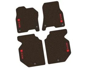 4 Pieces Brown w/ Red Insert Tire Tread/Scorched Earth Scene w/ RAM Head & Text Logo Insert Ram 1500 Crew Cab 2019-2024