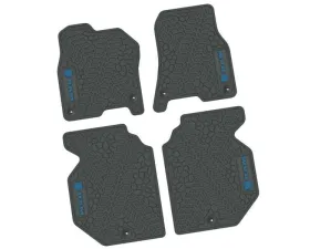 4 Pieces Grey w/ Dark Blue Insert Tire Tread/Scorched Earth Scene w/ RAM Head & Text Logo Insert Ram 1500 Crew Cab 2019-2024
