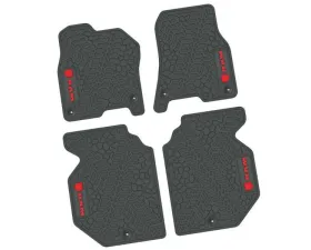4 Pieces Grey w/ Red Insert Tire Tread/Scorched Earth Scene w/ RAM Head & Text Logo Insert Ram 1500 Crew Cab 2019-2024