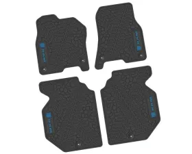 4 Pieces Black w/ Dark Blue Insert Tire Tread/Scorched Earth Scene w/ RAM Head & Text Logo Insert Ram 1500 Crew Cab 2019-2024
