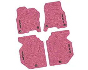 4 Pieces Pink w/ Black Insert Tire Tread/Scorched Earth Scene w/ RAM Logo & Text Insert Ram 1500 Crew Cab 2019-2024