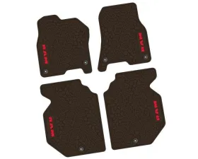 4 Pieces Brown w/ Red Insert Tire Tread/Scorched Earth Scene w/ RAM Logo & Text Insert Ram 1500 Crew Cab 2019-2024