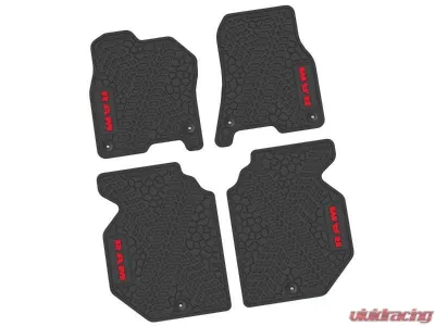 4 Pieces Black w/ Red Insert Tire Tread/Scorched Earth Scene w/ RAM Logo & Text Insert Ram 1500 Crew Cab 2019-2024 - NGTT17016977