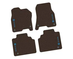 4 Pieces Brown w/ Dark Blue Insert Tire Tread/Scorched Earth Scene w/ RAM Head & Text Logo Insert Ram 1500 Quad Cab 2019-2024