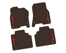 4 Pieces Brown w/ Red Insert Tire Tread/Scorched Earth Scene w/ RAM Head & Text Logo Insert Ram 1500 Quad Cab 2019-2024