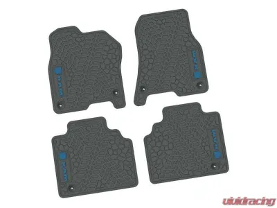 4 Pieces Grey w/ Dark Blue Insert Tire Tread/Scorched Earth Scene w/ RAM Head & Text Logo Insert Ram 1500 Quad Cab 2019-2024 - NGTT18010860