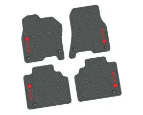4 Pieces Grey w/ Red Insert Tire Tread/Scorched Earth Scene w/ RAM Head & Text Logo Insert Ram 1500 Quad Cab 2019-2024
