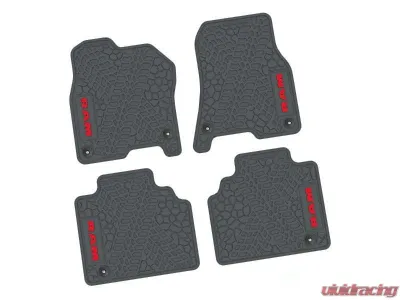 4 Pieces Grey w/ Red Insert Tire Tread/Scorched Earth Scene w/ RAM Logo & Text Insert Ram 1500 Quad Cab 2019-2024 - NGTT18016877