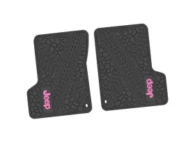 2 Pieces Black w/ Pink Insert Tire Tread/Scorched Earth Scene w/ JEEP Insert Jeep Wrangler TJ | LJ 2 Door 1997-2006