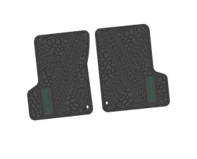 2 Pieces Black w/ Green Insert Tire Tread/Scorched Earth Scene w/ RUBICON Insert Jeep Wrangler TJ | LJ 2 Door 2003-2006