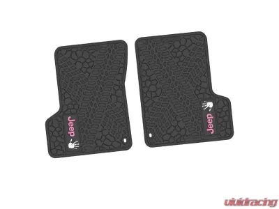 2 Pieces Black w/ Pink "JEEP" w/ White "Wave" Insert Tire Tread/Scorched Earth Scene w/ JEEP Wave Insert Jeep Wrangler TJ | LJ 2 Door 1997-2006 - NGTT43052989