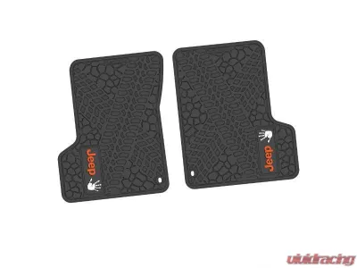 2 Pieces Black w/ Orange "JEEP" w/ White "Wave" Insert Tire Tread/Scorched Earth Scene w/ JEEP Wave Insert Jeep Wrangler TJ | LJ 2 Door 1997-2006 - NGTT43052990