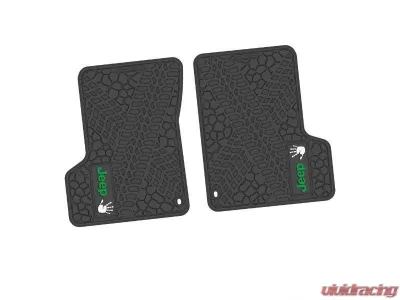 2 Pieces Black w/ Green "JEEP" w/ White "Wave" Insert Tire Tread/Scorched Earth Scene w/ JEEP Wave Insert Jeep Wrangler TJ | LJ 2 Door 1997-2006 - NGTT43052991