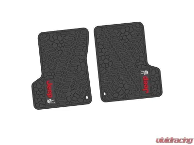 2 Pieces Black w/ Red "JEEP" w/ White "Peace" Insert Tire Tread/Scorched Earth Scene w/ JEEP Peace Sign Insert Jeep Wrangler TJ | LJ 2 Door 1997-2006 - NGTT43053986