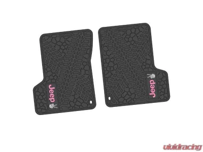 2 Pieces Black w/ Pink "JEEP" w/ White "Peace" Insert Tire Tread/Scorched Earth Scene w/ JEEP Peace Sign Insert Jeep Wrangler TJ | LJ 2 Door 1997-2006 - NGTT43053989