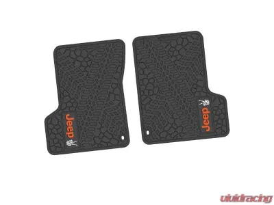2 Pieces Black w/ Orange "JEEP" w/ White "Peace" Insert Tire Tread/Scorched Earth Scene w/ JEEP Peace Sign Insert Jeep Wrangler TJ | LJ 2 Door 1997-2006 - NGTT43053990