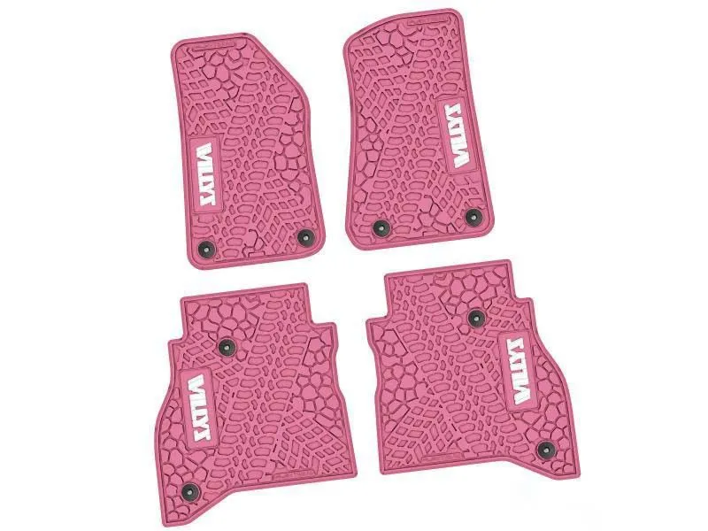 4 Pieces Pink w/ White Insert Tire Tread/Scorched Earth Scene w/ Willys Insert Jeep Gladiator 2020-2024 - NGTT45015648