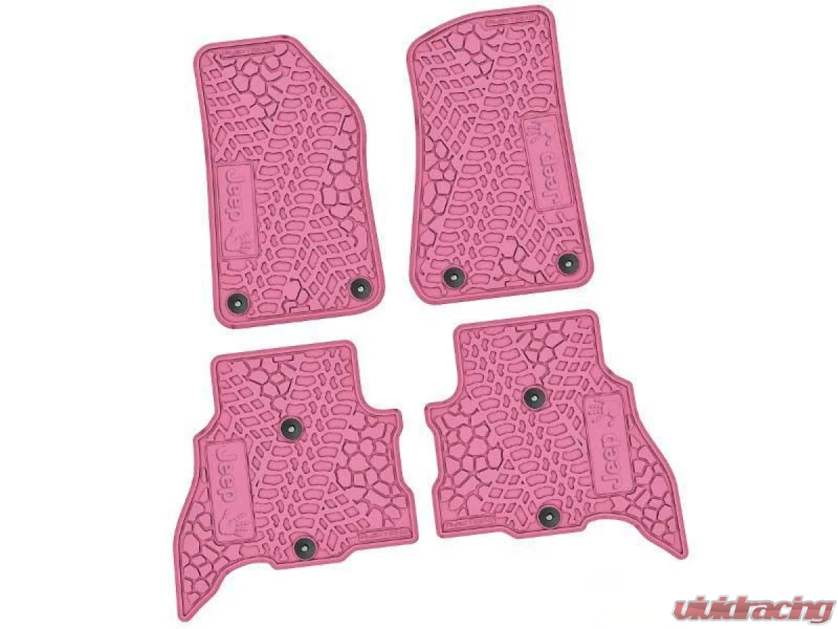 4 Pieces Pink Tire Tread/Scorched Earth Scene w/ JEEP Wave Insert Jeep