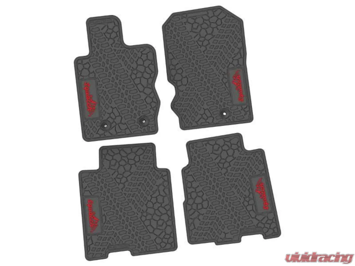 4 Pieces Gray w/ Red Insert Tire Tread/Scorched Earth Scene w/ Squatch
