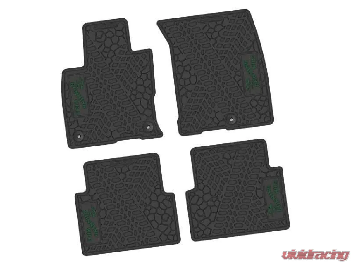 4 Pieces Black w/ Green Insert Tire Tread/Scorched Earth Scene w