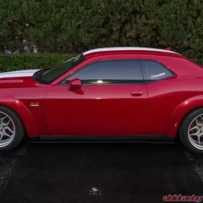 Street Aero Cross Faded Side Skirt Splitter Set Dodge Challenger RT Widebody 2019-2022 - s-ssa-dge-001-cf-s82