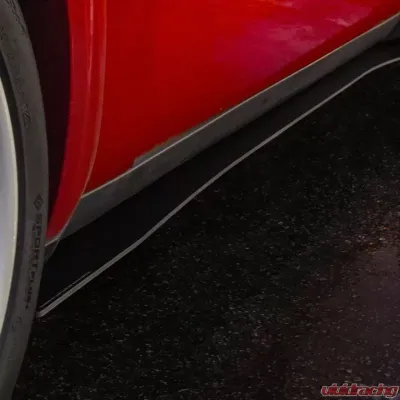 Street Aero Cross Faded Side Skirt Splitter Set Dodge Challenger RT Widebody 2019-2022 - s-ssa-dge-001-cf-s82