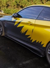 Street Aero Cross Faded Side Skirt Splitter Set BMW M4 F82 2014-2020                                     - s-ssa-bmw-010-cf-s80.5c - Image 9