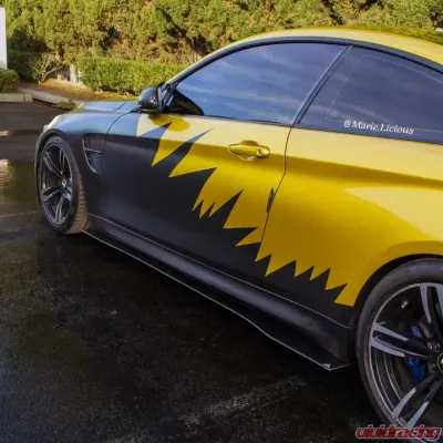 Street Aero Cross Faded Side Skirt Splitter Set BMW M4 F82 2014-2020 - s-ssa-bmw-010-cf-s80.5c