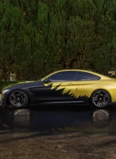 Street Aero Cross Faded Side Skirt Splitter Set BMW M4 F82 2014-2020                                     - s-ssa-bmw-010-cf-s80.5c - Image 8