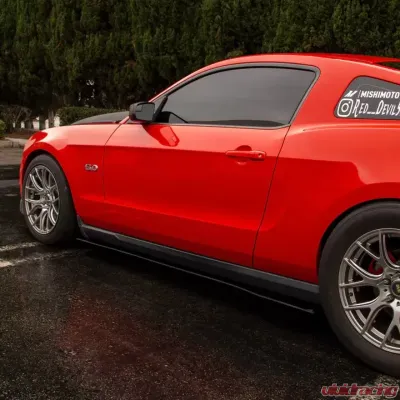 Street Aero Cross Faded Side Skirt Splitter Set Ford Mustang GT 2010-2012 - s-ssa-frd-005-cf-s75