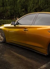 Street Aero Cross Faded Side Skirt Splitter Set Infiniti Q50 2018-2022                                     - s-ssa-inf-007-cf-s83 - Image 9