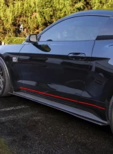 Street Aero Cross Faded Side Skirt Splitter Set Ford Mustang Mach1 2021-2022                                     - s-ssa-frd-008-cf-s75.5 - Image 9