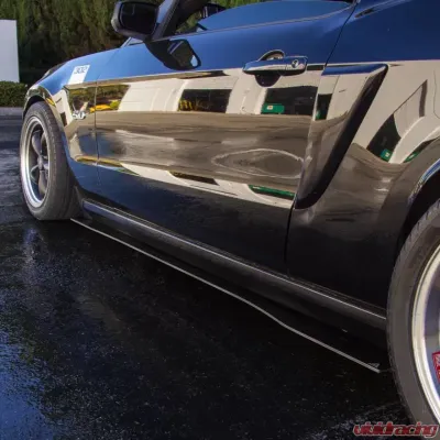 Street Aero Cross Faded Side Skirt Splitter Set Ford Mustang GT 2013-2014 - s-ssa-frd-006-cf-s75