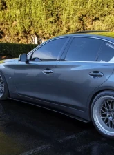 Street Aero Cross Faded Side Skirt Splitter Set Infiniti Q50 2014-2017                                     - s-ssa-inf-006-cf-s83 - Image 9