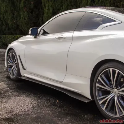 Street Aero Cross Faded Side Skirt Splitter Set Infiniti Q60 2017-2022 - s-ssa-inf-009-cf-s83