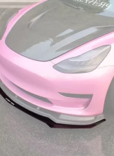 Street Aero Front Splitter Tesla Model 3 w/ Aftermarket Front Lip 2017-2023                                     - s-fsa-tes-02 - Image 5