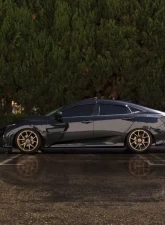 Street Aero Cross Faded Side Skirt Splitter Set Honda Civic Sedan 2016-2019                                     - s-ssa-hon-010-cf-s75.5 - Image 8